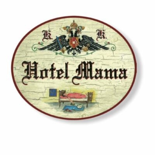 Kuk nostalgie holzschild hotel mama