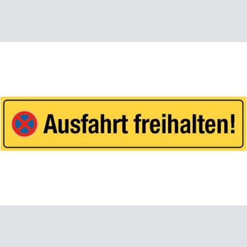 Schild ausfahrt freihalten parkverbot parken verboten 46 x 10 blech od. holz