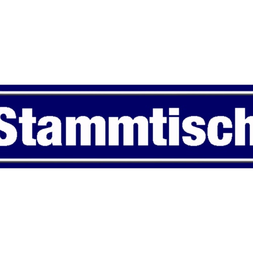 Schild Stammtisch Restaurant Wirt Lokal Ort Straße Platz 46 x 10 Blech od. Holz