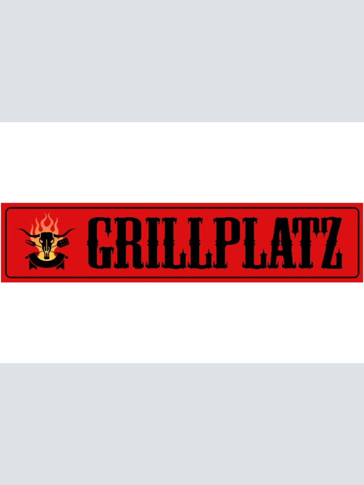 Schild Grill Platz Grillen Griller BBQ Fleisch Essen 46 x 10 Blech od. Holz