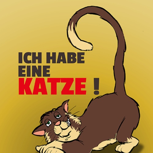 Schild Spruch Ich brauche keinen Therapeuten Ich habe eine Katze JW