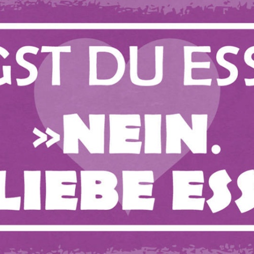 Schild Magst Du Essen? Nein Ich Liebe Essen Appetit Kochen 27x10 Blech od.Holz