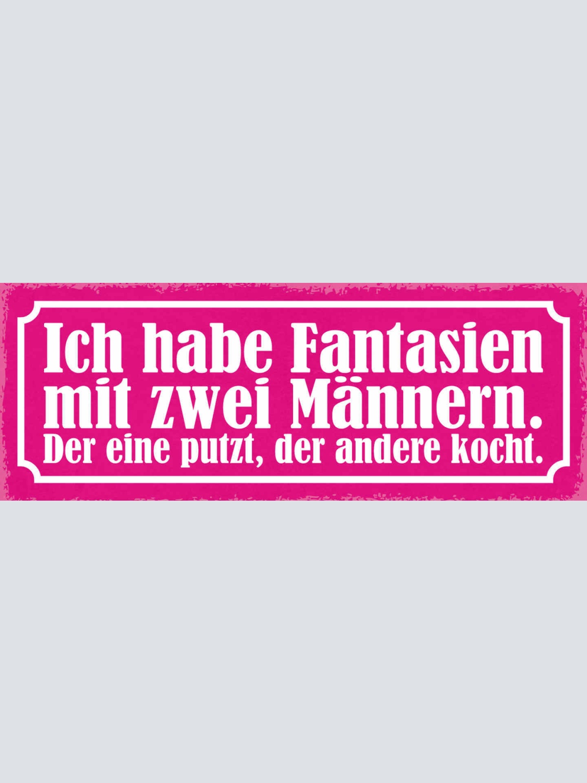 Schild Ich Habe Fantasien Mit 2 Männern Der Eine Putzt Der Andere Kocht 27x10