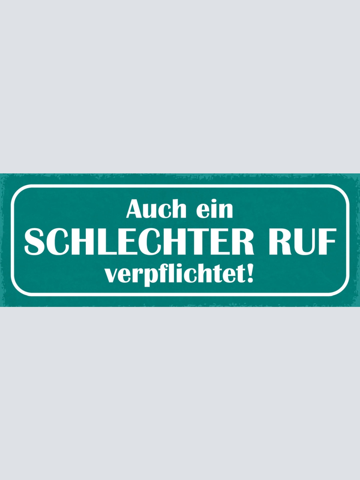 Schild Auch Ein Schlechter Ruf Verpflichtet Charakter Leben 27x10 Blech od.Holz
