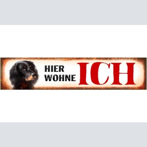 Schild hier wohne ich cocker spaniel hund haus tier liebe 46 x 10 blech od. holz