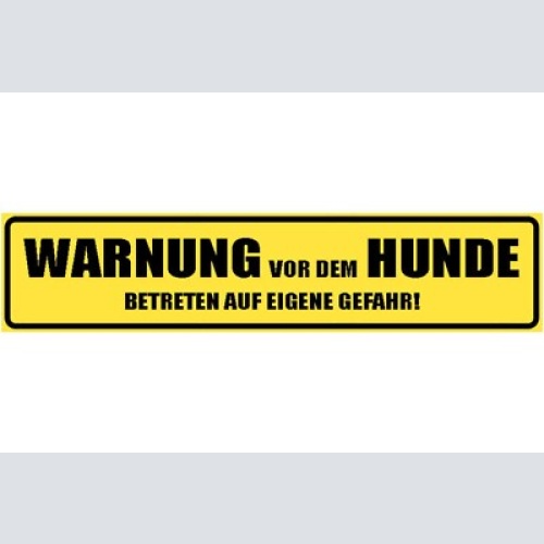 Schild warnung hund betreten eigene gefahr verbot wachhund 46 x 10 blech od.holz