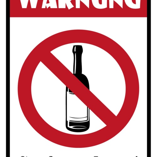Schild Spruch WARNUNG Saufen verboten! Alkohol Trinken Party JW