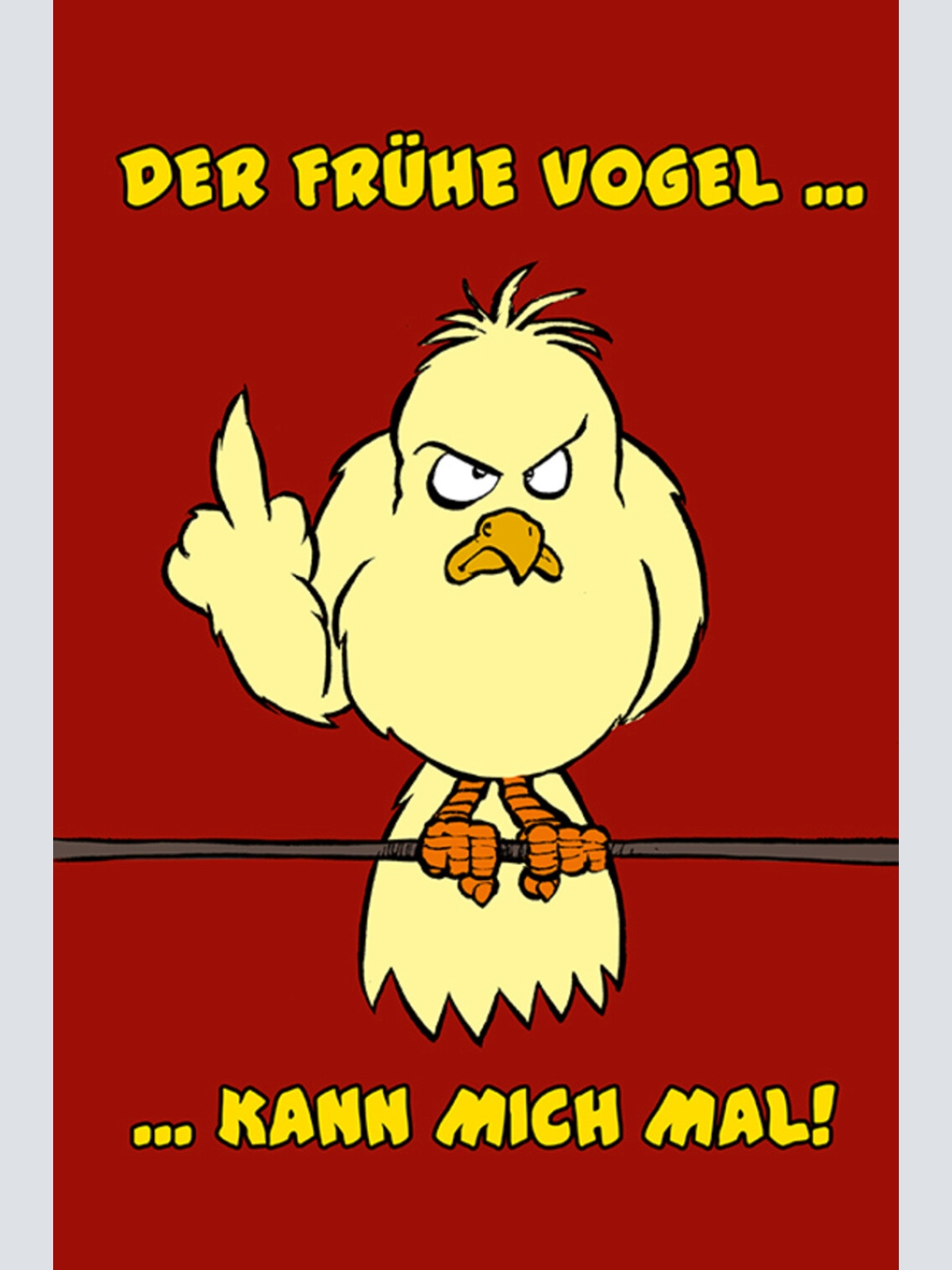Schild Spruch Der frühe Vogel kann mich mal Frühaufsteher JW