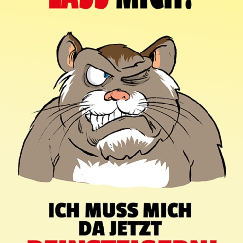 Schild Spruch Lass mich Ich muss mich da jetzt reinsteigern Katze Wut JW