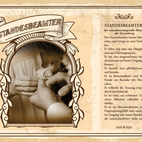 Schild Standesbeamter Beruf Standesamt Urkundung 12x18 20x30 30x40 Blech/Holz