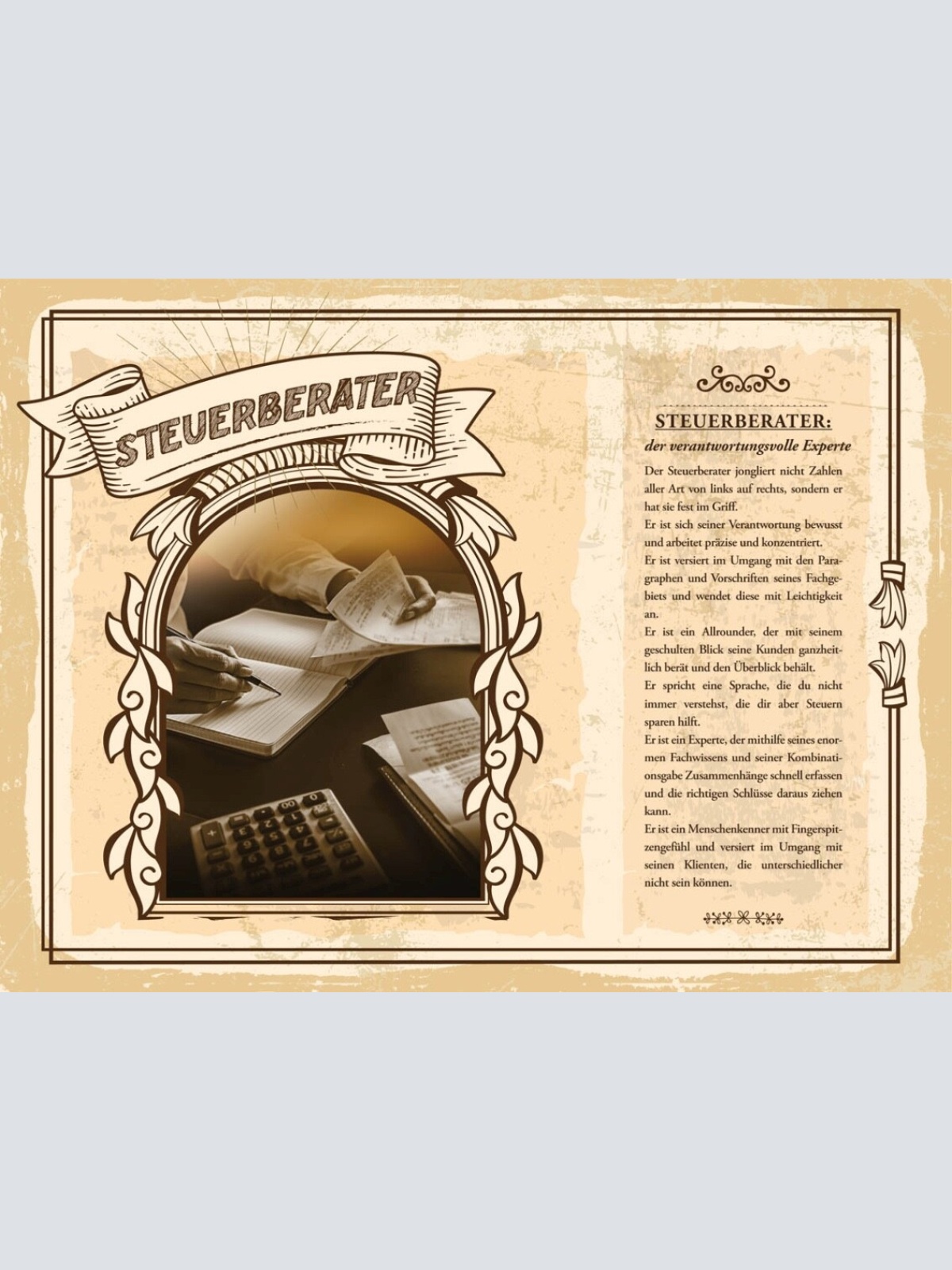 Schild Steuerberater Beruf Steuer Finanz Bilanz 12x18 20x30 30x40 Blech/Holz