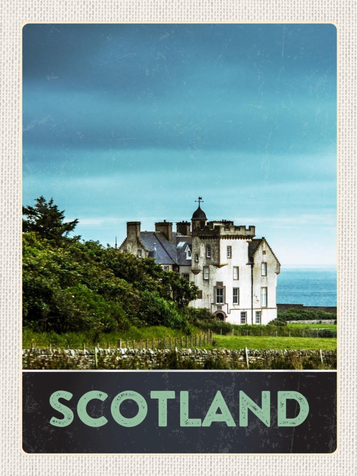 Schild Scotland UK Schottland GB Keiss Haus Gebäude 12x18 20x30 30x40 Blech/Holz