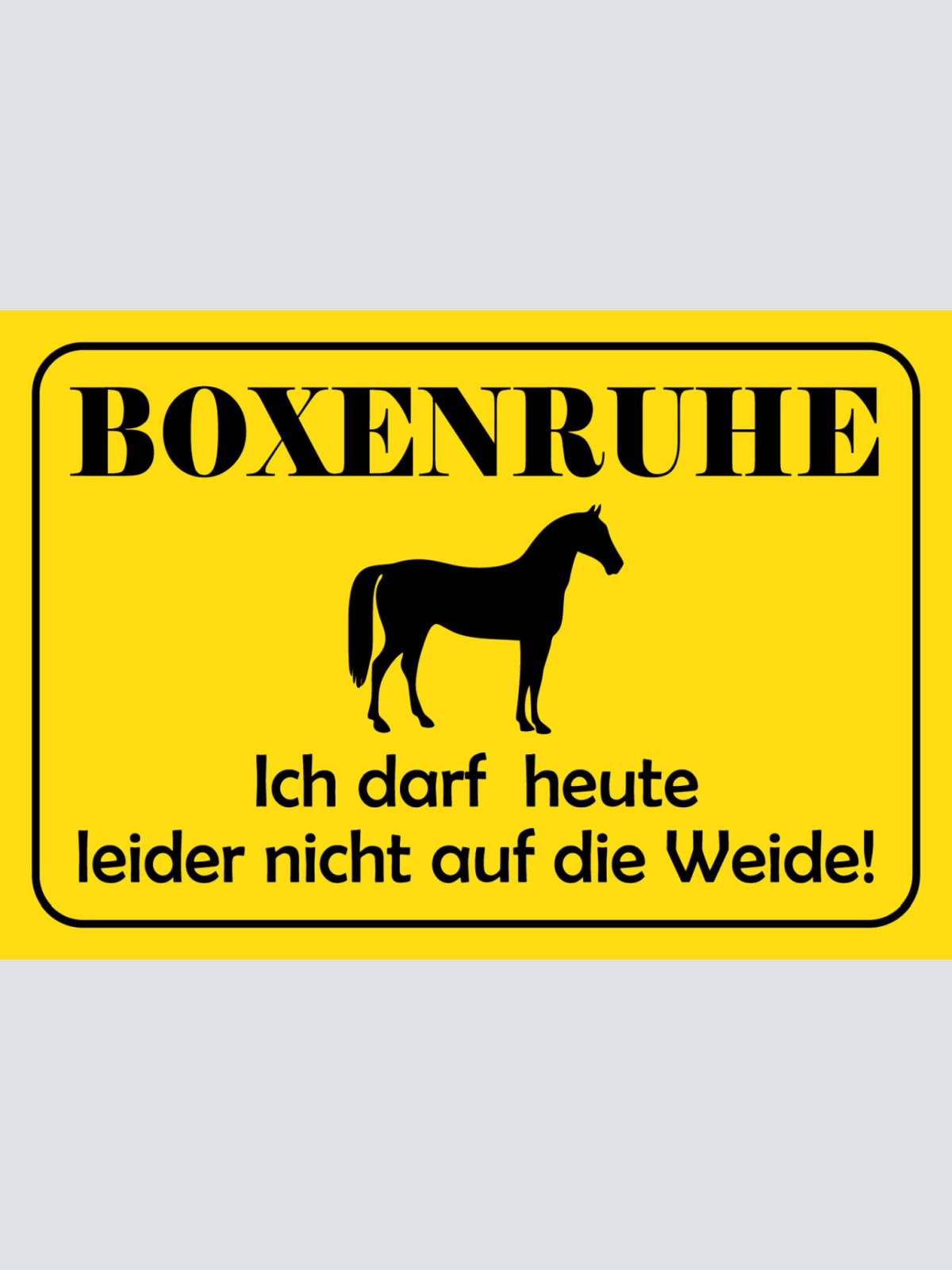 Schild Spruch Boxenruhe Ich darf heute leider nicht auf die Weide! Pferd JW