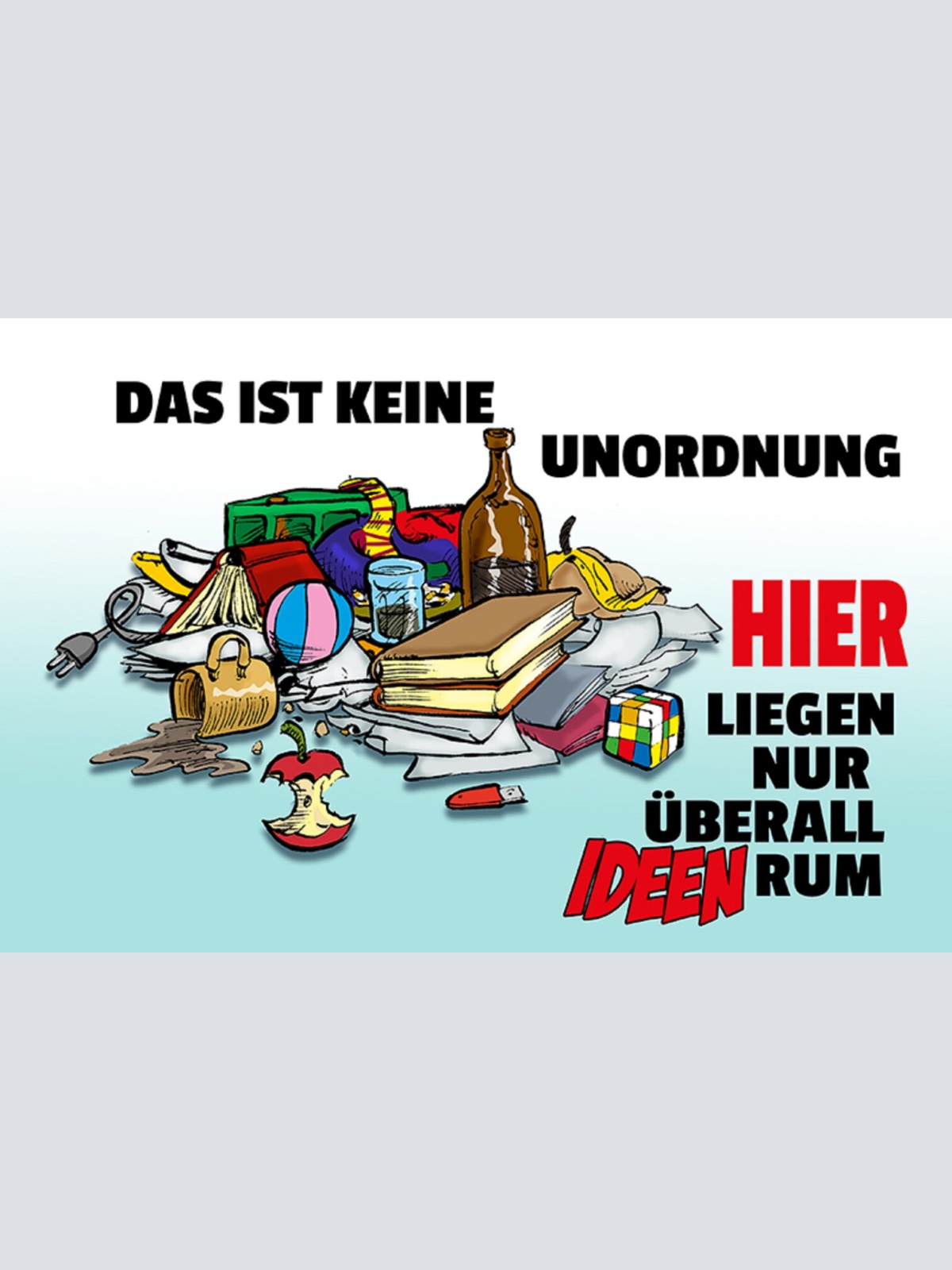 Schild Spruch Das ist keine Unordnung Hier liegen nur überall Ideen rum Chaos JW