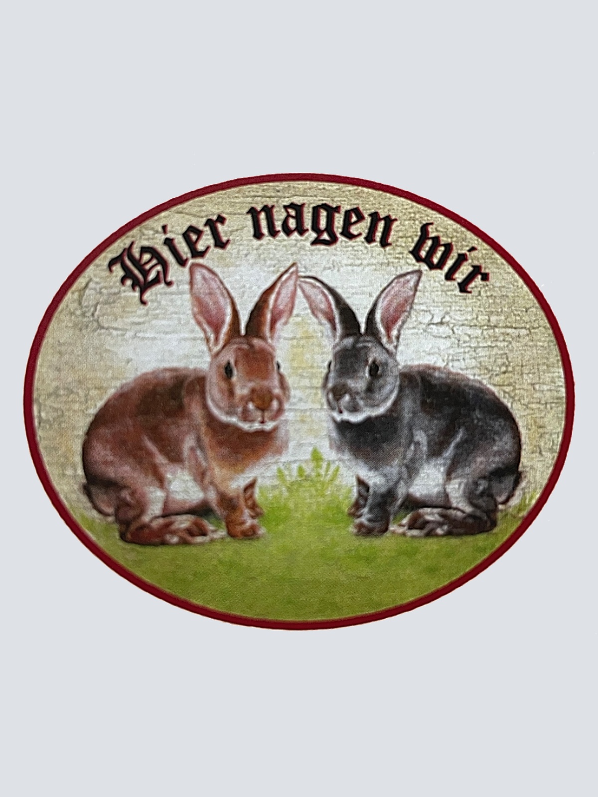 KuK Nostalgie Holzschild "Hier nagen wir" Kaninchen Hasen