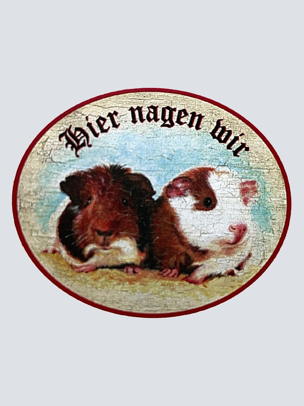 KuK Nostalgie Holzschild "Hier nagen wir" Meerschweinchen