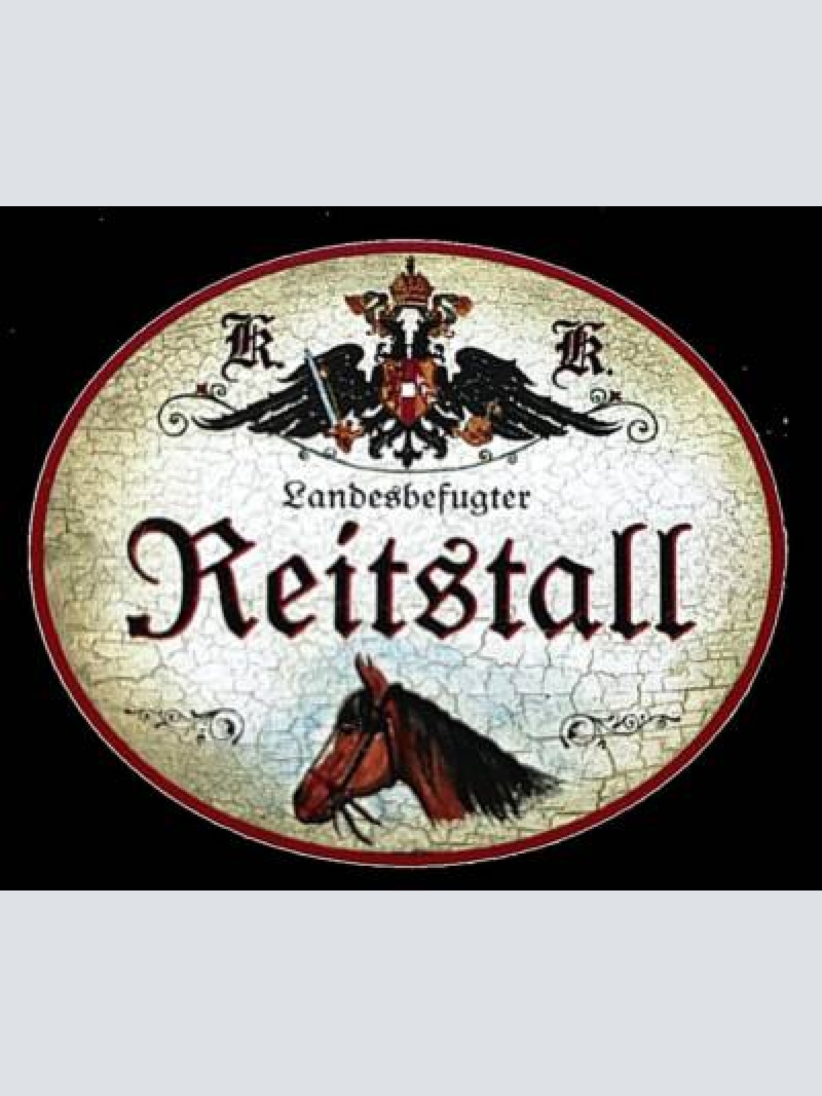 Kuk nostalgie holzschild "landesbefugter reistall" pferd