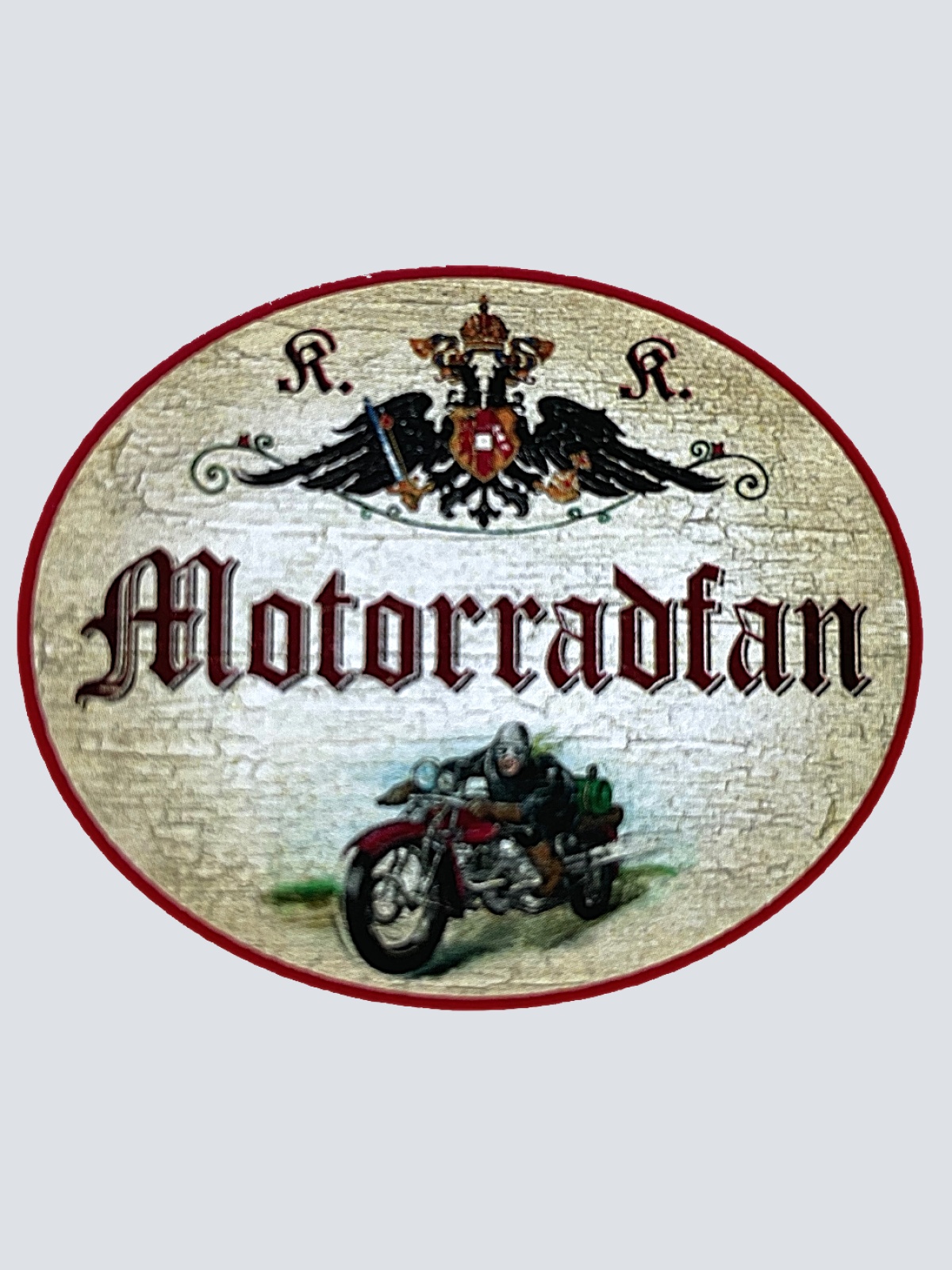 KuK Nostalgie Holzschild "Motorradfan" Motorradfahrer