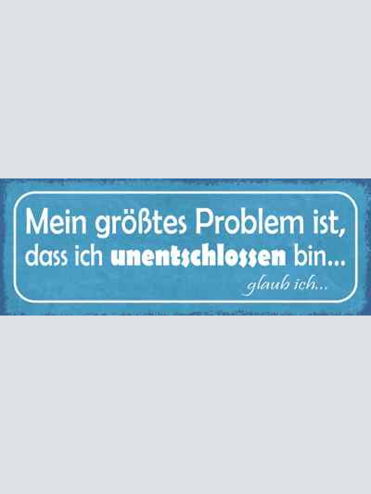 Schild mein größtes problem ist das ich unentschlossen bin glaub ich 27x10