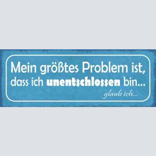 Schild mein größtes problem ist das ich unentschlossen bin glaub ich 27x10