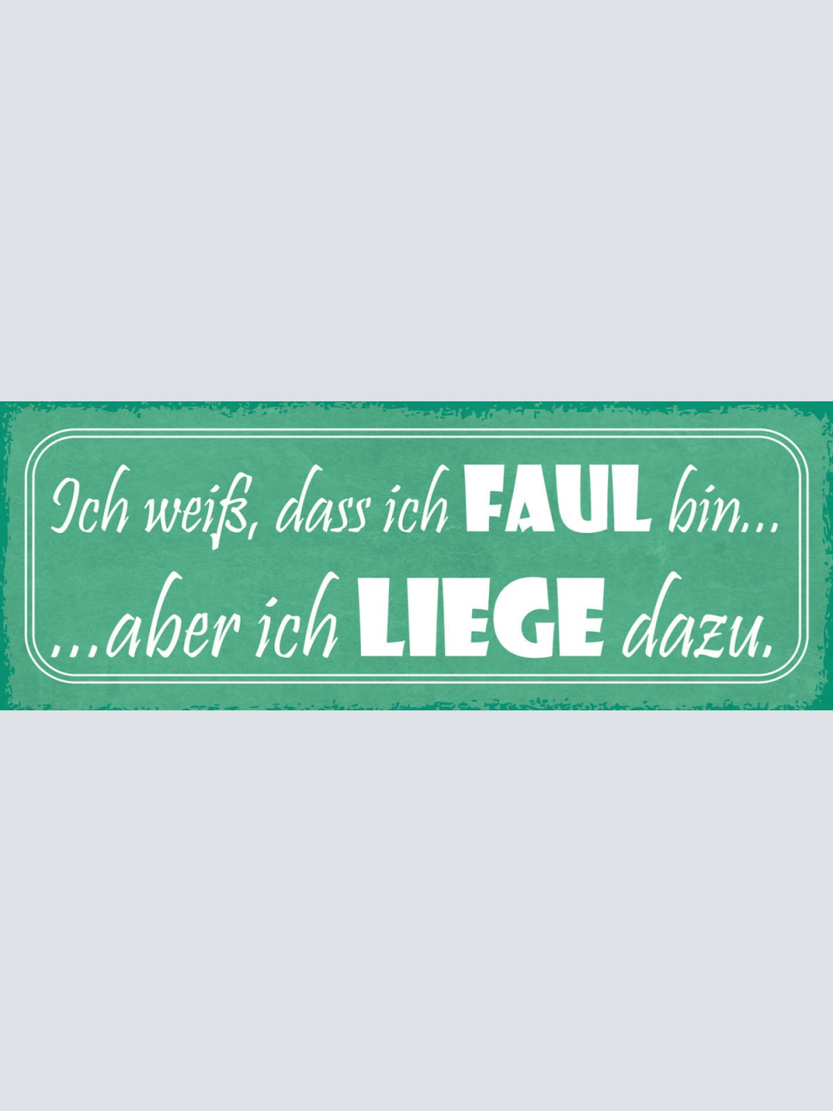 Schild Ich Weiß Dass Ich Faul Bin Aber Ich Liege Dazu 27x10 Blech od.Holz