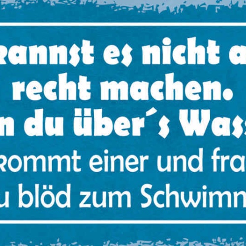 Schild Du Kannst Es Nicht Allen Recht Machen Selbst Wenn Du Übers Wasser Läufst