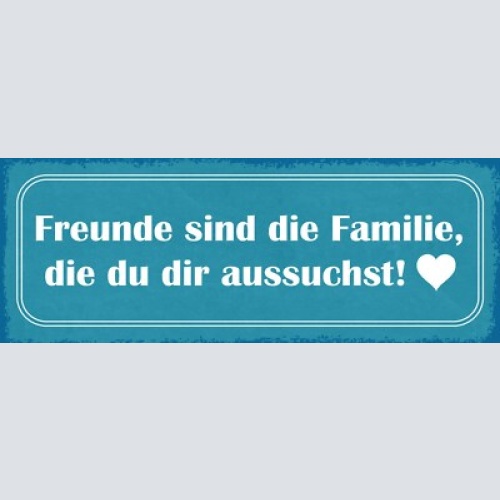 Schild freunde sind die familie die du dir aussuchst 27x10 blech od.holz