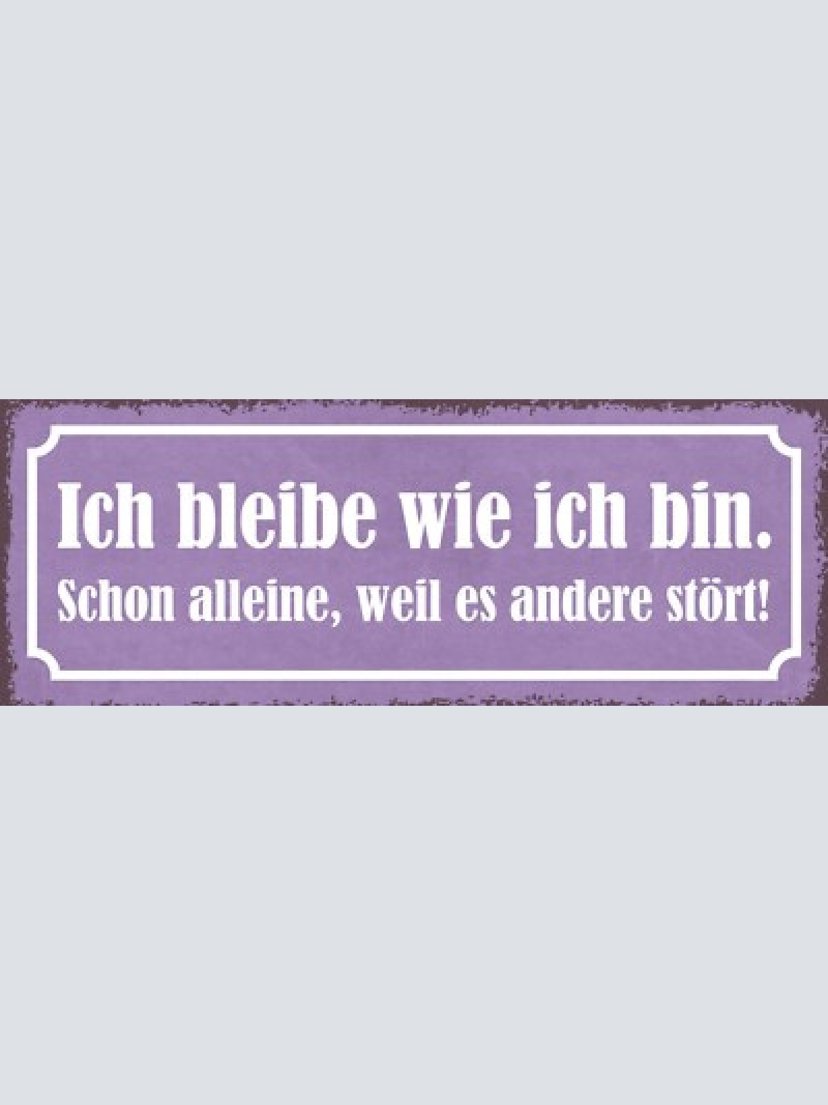 Schild ich bleibe wie ich bin schon alleine weil es andere stört einmalig 27x10