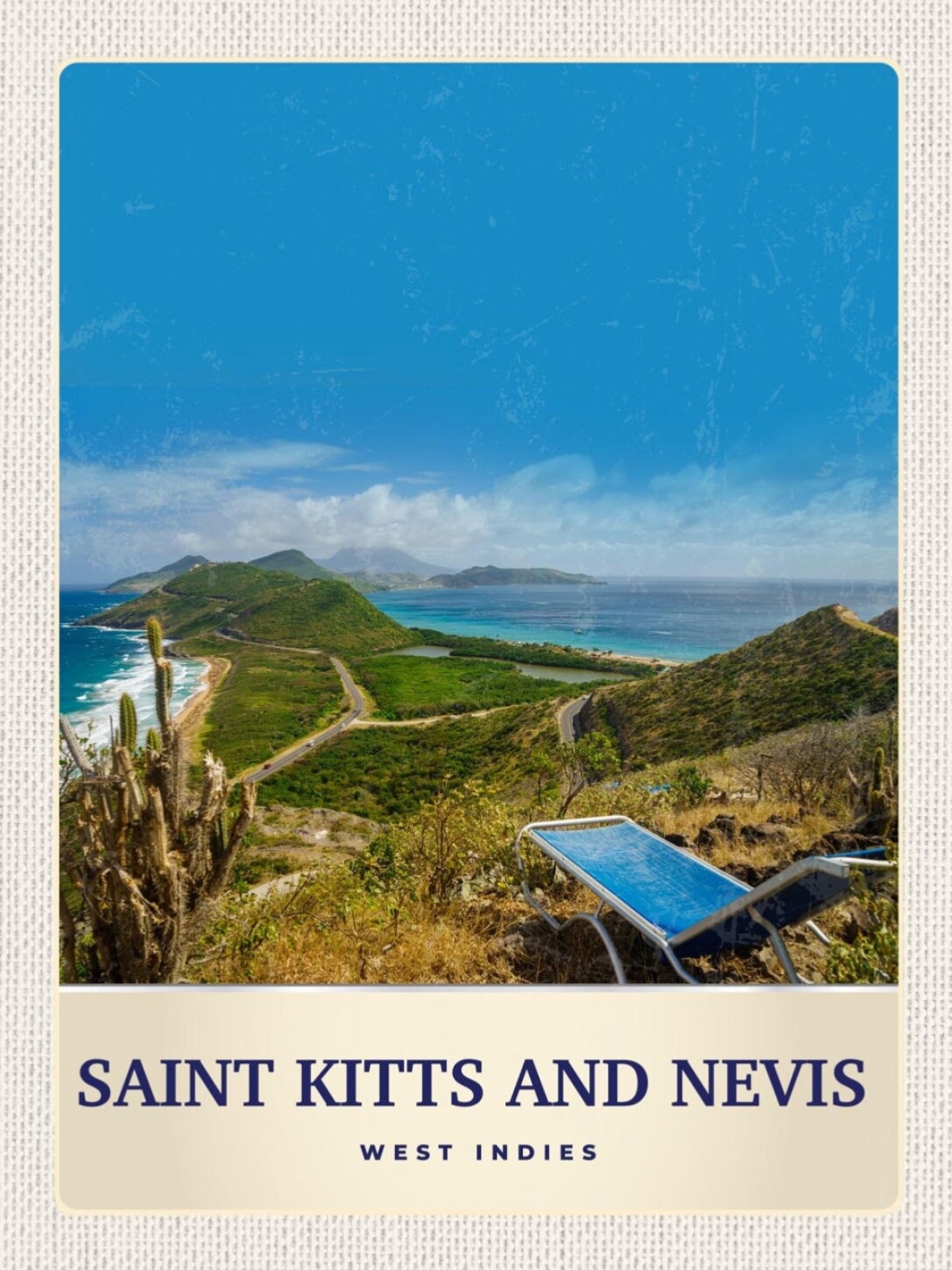 Schild Saint Kitts And Nevis West Indies Insel 12x18 20x30 30x40 Blech/Holz