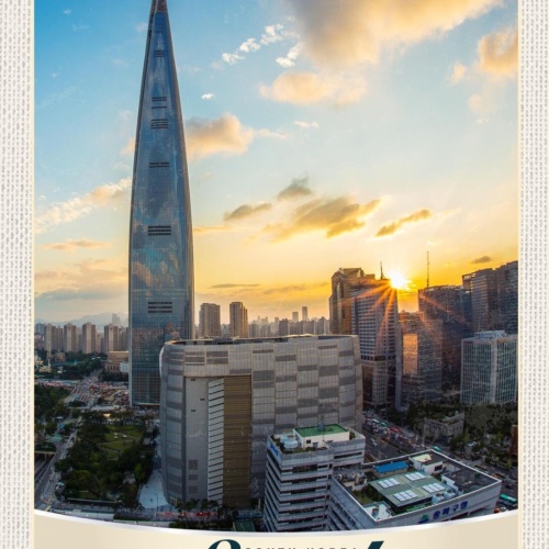 Schild Seoul South Korea Südkorea Lotte World Tower 12x18 20x30 30x40 Blech/Holz