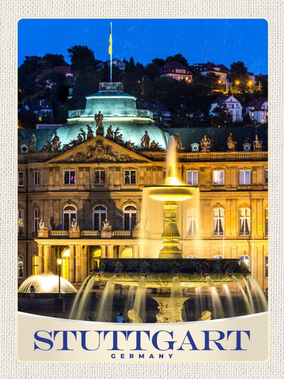 Schild Stuttgart Germany Deutschland Neues Schloss 12x18 20x30 30x40 Blech/Holz