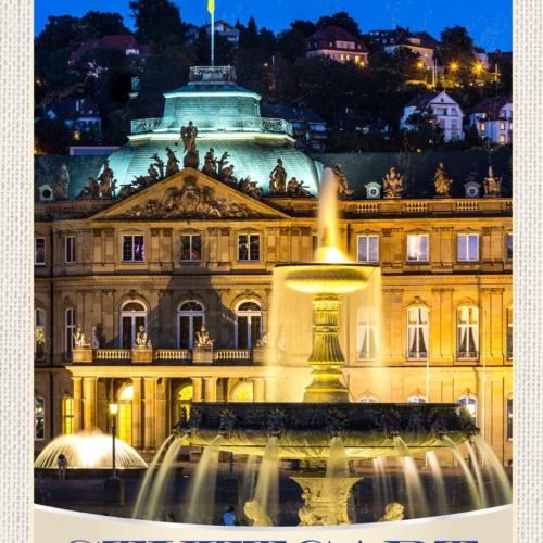 Schild Stuttgart Germany Deutschland Neues Schloss 12x18 20x30 30x40 Blech/Holz