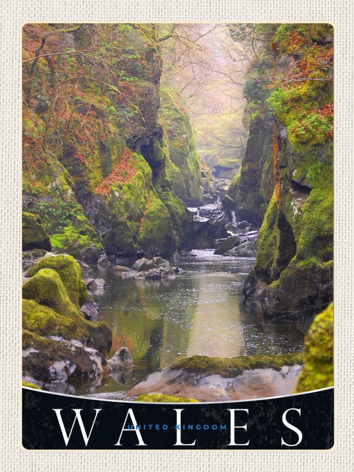 Schild Wales UnitedKingdom GB Fairy Glen Wasserfall 12x18 20x30 30x40 Blech/Holz