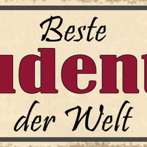 Schild Beste Studentin Der Welt Universität Studieren 27x10 Blech od.Holz