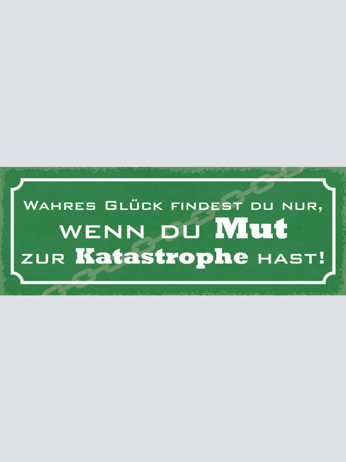 Schild Wahres Glück Findest Du Nur Wenn Du Mut Zur Katastrophe Hast Chaos 27x10