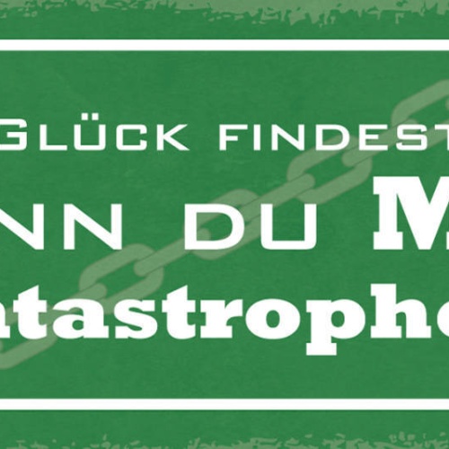 Schild Wahres Glück Findest Du Nur Wenn Du Mut Zur Katastrophe Hast Chaos 27x10