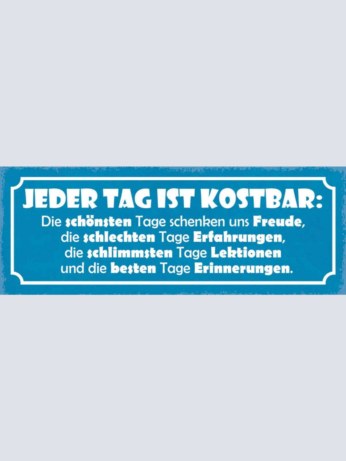 Schild Jeder Tag Ist Kostbar Schönsten Tage Freude Erfahrung Lektion Erinnerung