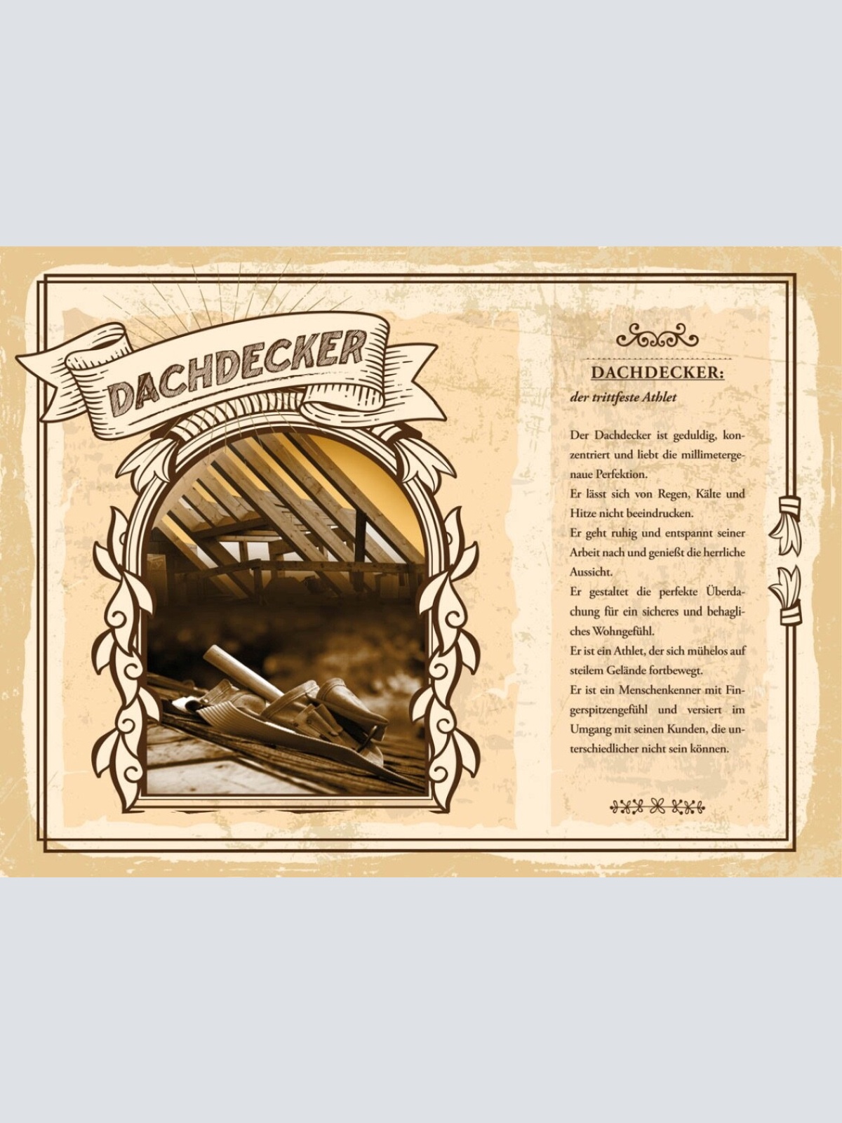 Schild Dachdecker Beruf Handwerker Haus Dach 12x18 20x30 30x40 Blech/Holz