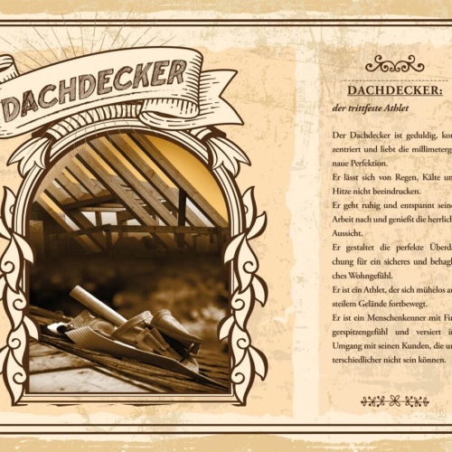 Schild Dachdecker Beruf Handwerker Haus Dach 12x18 20x30 30x40 Blech/Holz