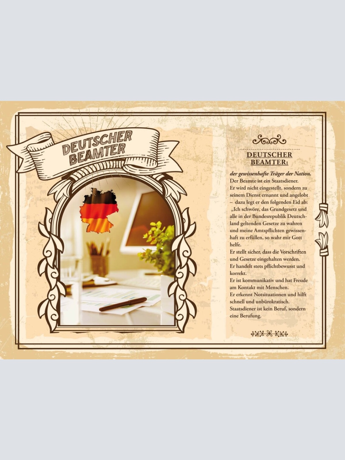 Schild Deutscher Beamter Beruf Deutschland Amt 12x18 20x30 30x40 Blech/Holz