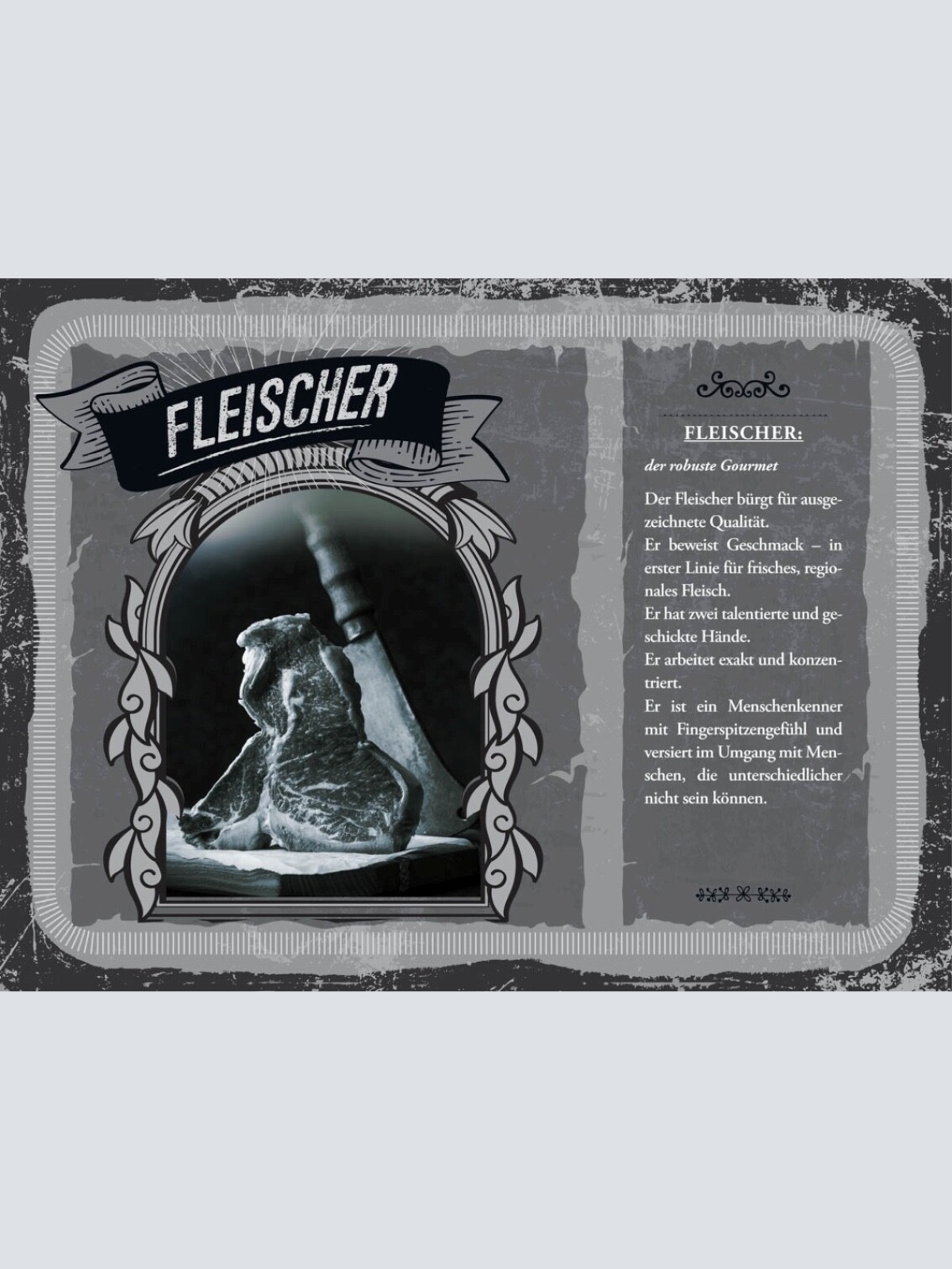 Schild Fleischer Beruf Metzger Metzgerei Fleisch 12x18 20x30 30x40 Blech/Holz