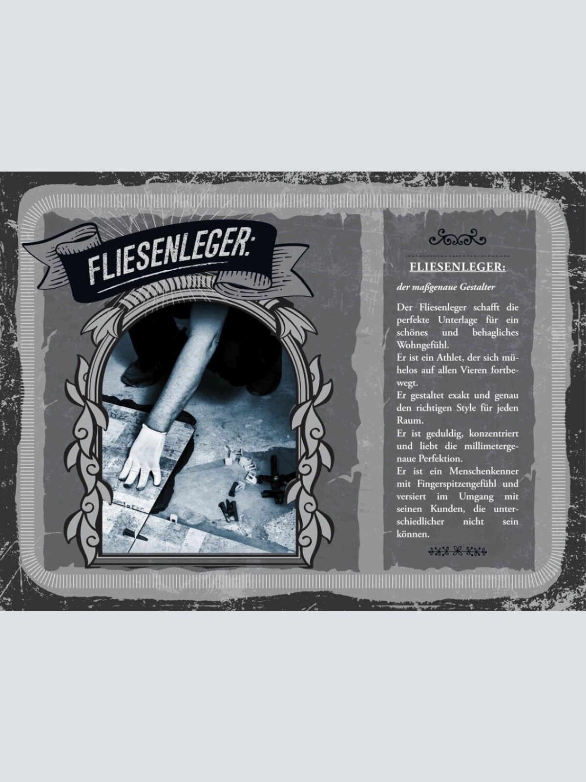 Schild Fliesenleger Beruf Handwerker Fliesen Haus 12x18 20x30 30x40 Blech/Holz