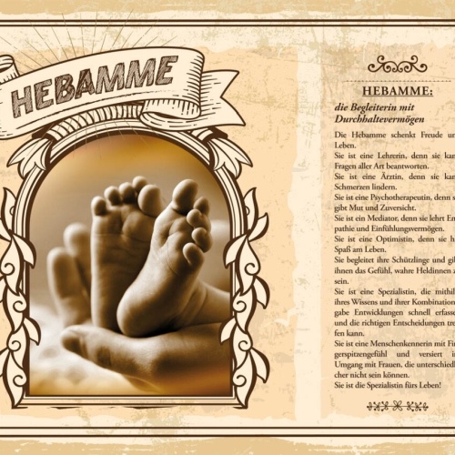 Schild Hebamme Beruf Entbindungspfleger Geburt Baby 12x18 20x30 30x40 Blech/Holz
