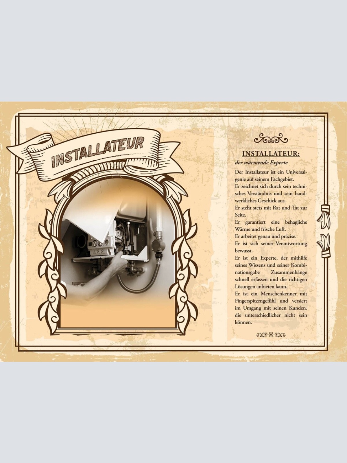 Schild Installateur Beruf Handwerker Installation 12x18 20x30 30x40 Blech/Holz