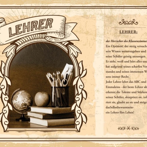 Schild Lehrer Beruf Schule Lehrpersonal Lehren 12x18 20x30 30x40 Blech/Holz