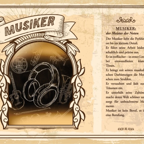 Schild Musiker Beruf Musik Sänger Instrumentalist 12x18 20x30 30x40 Blech/Holz