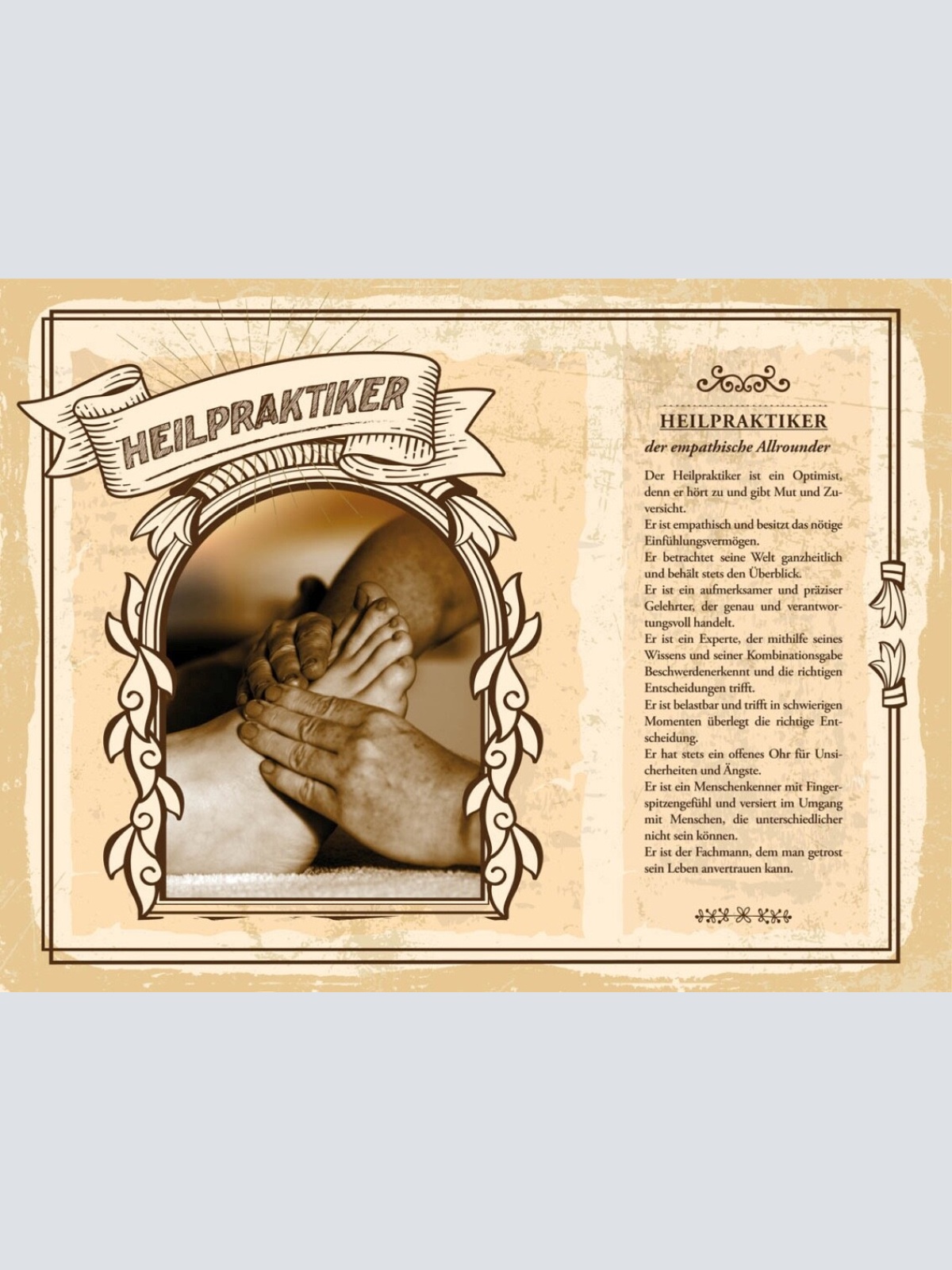 Schild Heilpraktiker Beruf Naturheilkunde Medizin 12x18 20x30 30x40 Blech/Holz