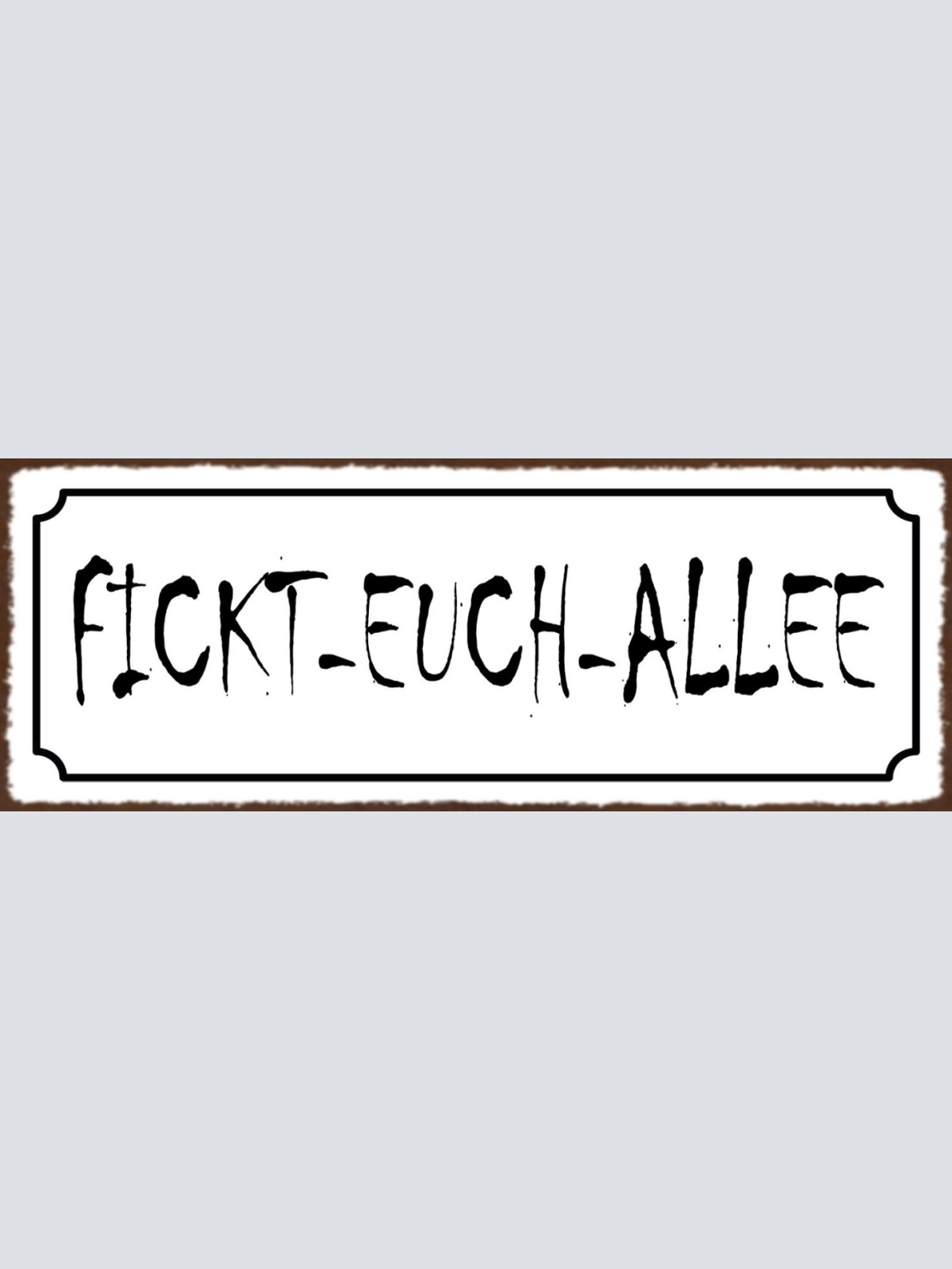 Schild Fickt Euch Allee Straße Weg Gasse Beschimpfung 27x10 Blech od.Holz