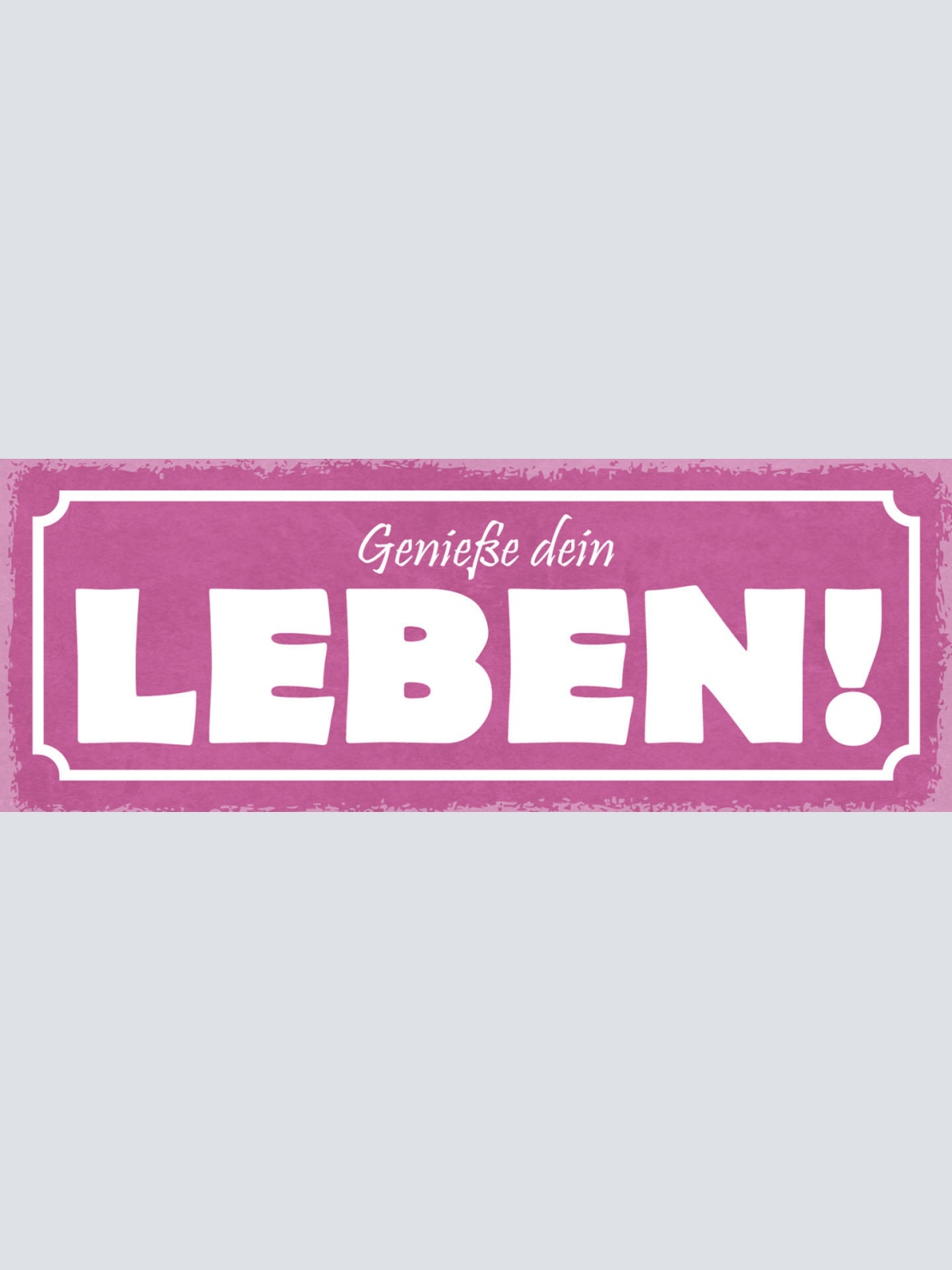 Schild Genieße Dein Leben Glück Freude Freizeit Liebe Arbeit 27x10 Blech od.Holz