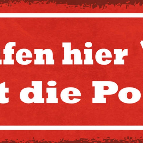 Schild Wir Rufen Hier Nicht Die Polizei Bullen Pistole 27x10 Blech od.Holz